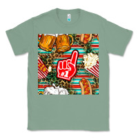 Sage american football snacks with serape and leopard Classic Tee - BundleAndBundleShop