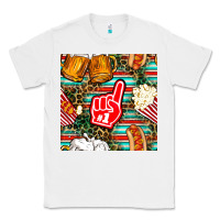 White american football snacks with serape and leopard Classic Tee - BundleAndBundleShop