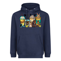 Navy pet groomer coffee cups Heavyweight Hoodie - Zillion Design Studio