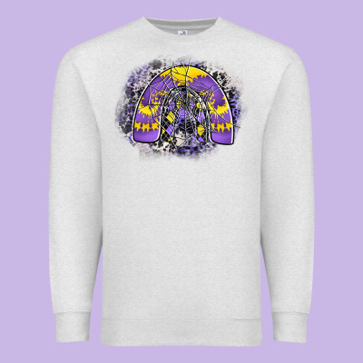 Halloween Rainbow Premium Sweatshirt Designed By Cowhidedigitalart