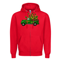 Red st patricks truck shamrock horseshoe gold Zipper Hoodie - RanaPortraitStore