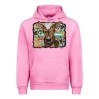 Fuchsia Pink western wreath baby calf Urban Hoodie - BarkalooDesign