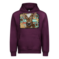 Mauve Wine western wreath baby calf Urban Hoodie - BarkalooDesign