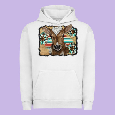 Western Wreath Baby Calf Urban Hoodie Designed By Barkaloodesign