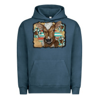 Pigment Midnight Navy western wreath baby calf Urban Hoodie - BarkalooDesign