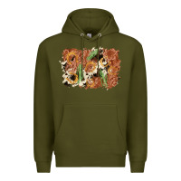 Army Green horseshoe cowhide cactus background Premium Hoodie - AdoDesignShop
