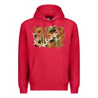 Cardinal horseshoe cowhide cactus background Premium Hoodie - AdoDesignShop