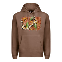 Chestnut horseshoe cowhide cactus background Premium Hoodie - AdoDesignShop