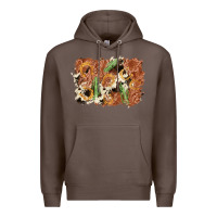 Coffee horseshoe cowhide cactus background Premium Hoodie - AdoDesignShop