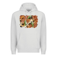 Dove Grey horseshoe cowhide cactus background Premium Hoodie - AdoDesignShop