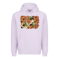 Lilac horseshoe cowhide cactus background Premium Hoodie - AdoDesignShop