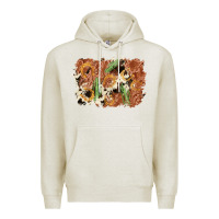 Oatmeal Heather horseshoe cowhide cactus background Premium Hoodie - AdoDesignShop