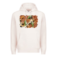 Pale Pink horseshoe cowhide cactus background Premium Hoodie - AdoDesignShop
