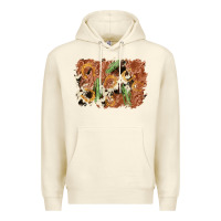 Sandshell horseshoe cowhide cactus background Premium Hoodie - AdoDesignShop