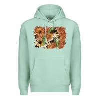 Seafoam horseshoe cowhide cactus background Premium Hoodie - AdoDesignShop