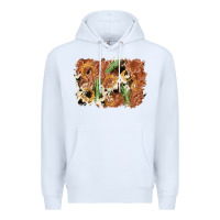 White horseshoe cowhide cactus background Premium Hoodie - AdoDesignShop
