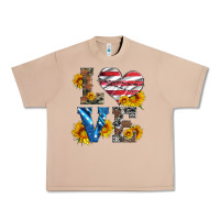 Burro love with sunflowers and usa flag Urban Heavy Tee - Artiststas