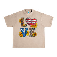 French Oak love with sunflowers and usa flag Urban Heavy Tee - Artiststas
