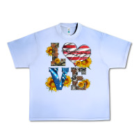 Grape Ice love with sunflowers and usa flag Urban Heavy Tee - Artiststas