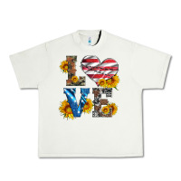 Pistachio love with sunflowers and usa flag Urban Heavy Tee - Artiststas