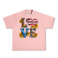 Salmon love with sunflowers and usa flag Urban Heavy Tee - Artiststas