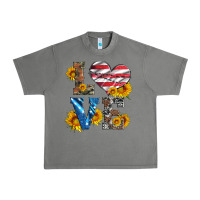 Tornado love with sunflowers and usa flag Urban Heavy Tee - Artiststas