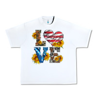 White love with sunflowers and usa flag Urban Heavy Tee - Artiststas