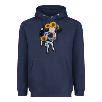 Navy heifer cow Heavyweight Hoodie - RanaPortraitStore