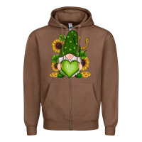 Chestnut st patricks day shamrock sunflowers gnomes Zipper Hoodie - RanaPortraitStore