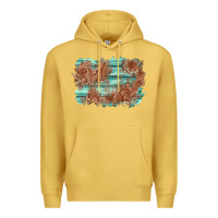 Antique Gold wood leather background Premium Hoodie - AdoDesignShop