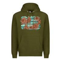 Army Green wood leather background Premium Hoodie - AdoDesignShop