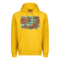 Lemon wood leather background Premium Hoodie - AdoDesignShop