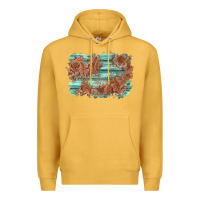 Mustard wood leather background Premium Hoodie - AdoDesignShop