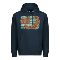 Navy wood leather background Premium Hoodie - AdoDesignShop