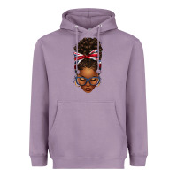 Lavender union jack flag afro messy bun Heavyweight Hoodie - texasbilliewilder