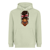 Matcha union jack flag afro messy bun Heavyweight Hoodie - texasbilliewilder