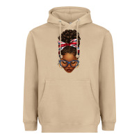 Mushroom union jack flag afro messy bun Heavyweight Hoodie - texasbilliewilder