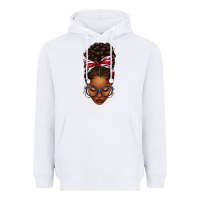 White union jack flag afro messy bun Heavyweight Hoodie - texasbilliewilder