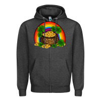 Charcoal Heather st patricks shamrock gold leopard rainbow Zipper Hoodie - RanaPortraitStore