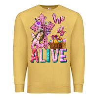 Antique Gold he is alive easter Premium Sweatshirt - Neo Western