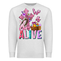 Oatmeal Heather he is alive easter Premium Sweatshirt - Neo Western