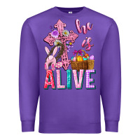 Purple he is alive easter Premium Sweatshirt - Neo Western