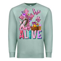 Seafoam he is alive easter Premium Sweatshirt - Neo Western