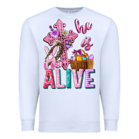 White he is alive easter Premium Sweatshirt - Neo Western
