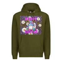 Army Green easter happy easter gnomes bunny daisys Premium Hoodie - Artiststas
