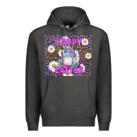 Charcoal Heather easter happy easter gnomes bunny daisys Premium Hoodie - Artiststas