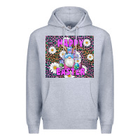 Heather Grey easter happy easter gnomes bunny daisys Premium Hoodie - Artiststas