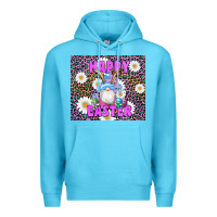 Ocean Blue easter happy easter gnomes bunny daisys Premium Hoodie - Artiststas