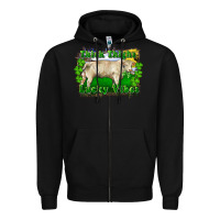 Black thick thighs lucky vibes charolais bull Zipper Hoodie - RanaPortraitStore