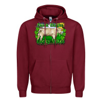Burgundy thick thighs lucky vibes charolais bull Zipper Hoodie - RanaPortraitStore